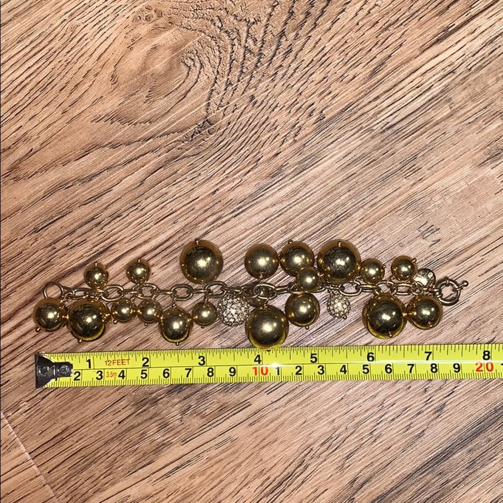 J Crew Gold & Crystal Ball Bracelet - Picture 2 of 4